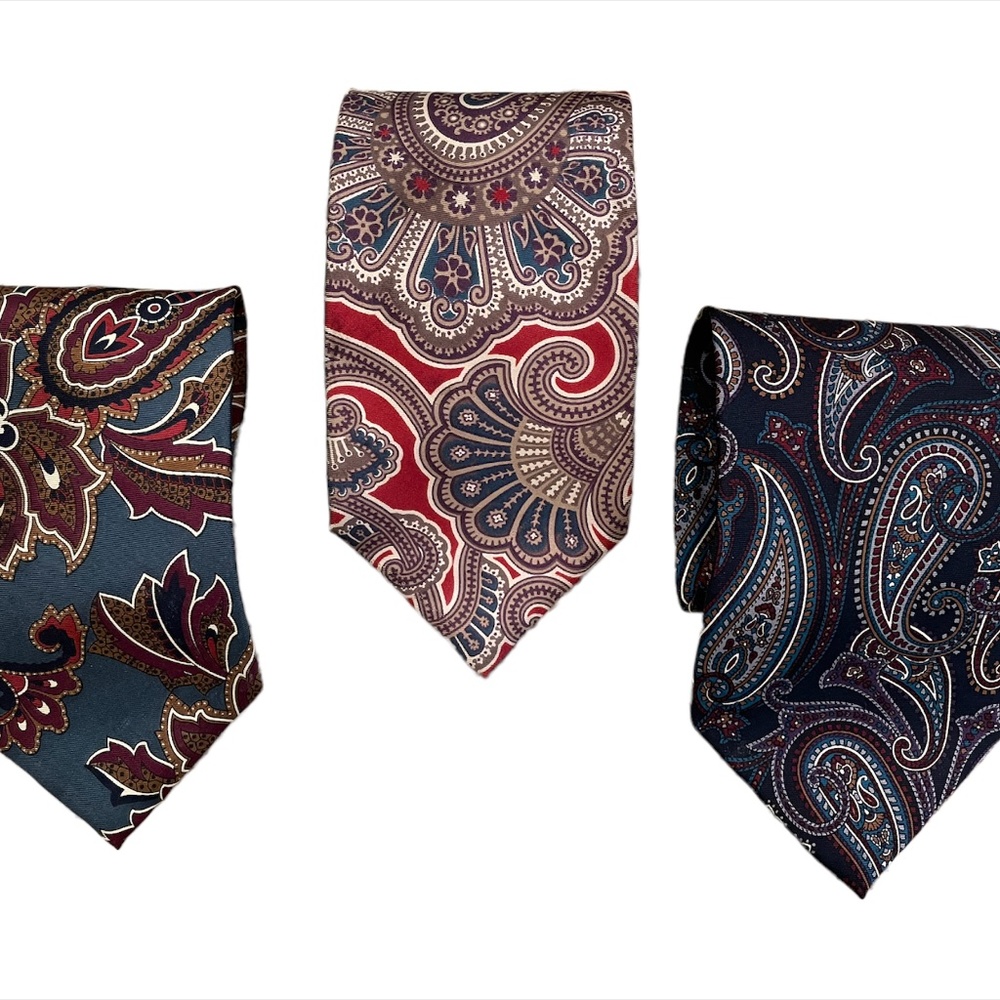 CHRISTIAN DIOR TIES - LOT OF 3 PAISLEY TIES EX CONDITION